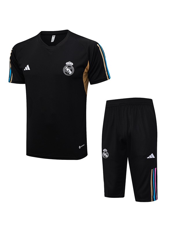 Real madrid maillot d'entrainement uniforme de football vêtements de sport pour hommes noir hauts de football chemise de sport 2023-2024